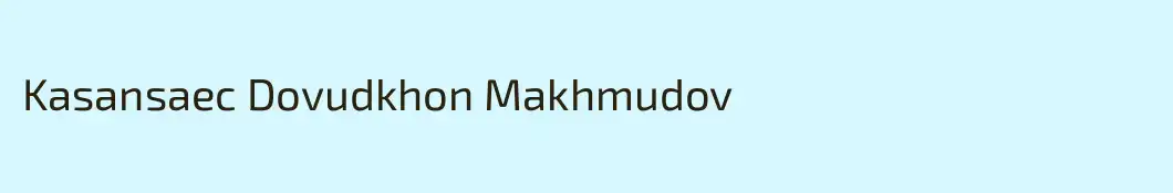 Kasansaec Dovudkhon Makhmudov